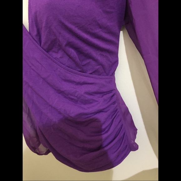 EUC Violet XOXO Faux Wrap Blouse - Picture 2 of 3